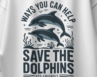 Save The Dolphins Shirt: Retro Graphic Tee - Comfort Colors Unisex Top