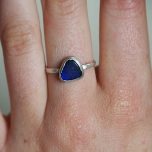 Anello in vetro di mare - Argento Sterling