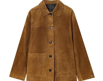 Handmade Brown Suede Jacket - Women's Streetwear