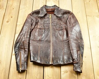 Vintage 1970s East West Musical Instruments Leather Motorcycle Jacket