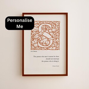 Personalized Letter S Print: Custom Letter, Name & Quote, Illuminated Style