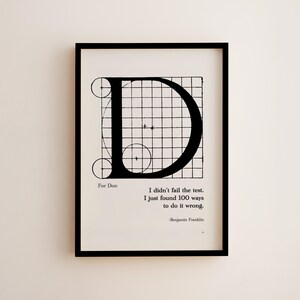 Personalized Letter D Print: Custom Letter, Name & Quote, Illuminated Style