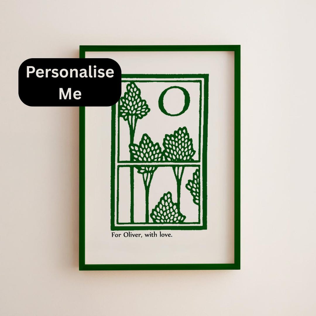 Personalized Letter O Print: Custom Letter, Name & Quote, Illuminated ...
