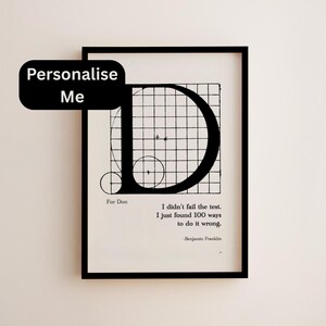 Personalized Letter D Print: Custom Letter, Name & Quote, Illuminated Style