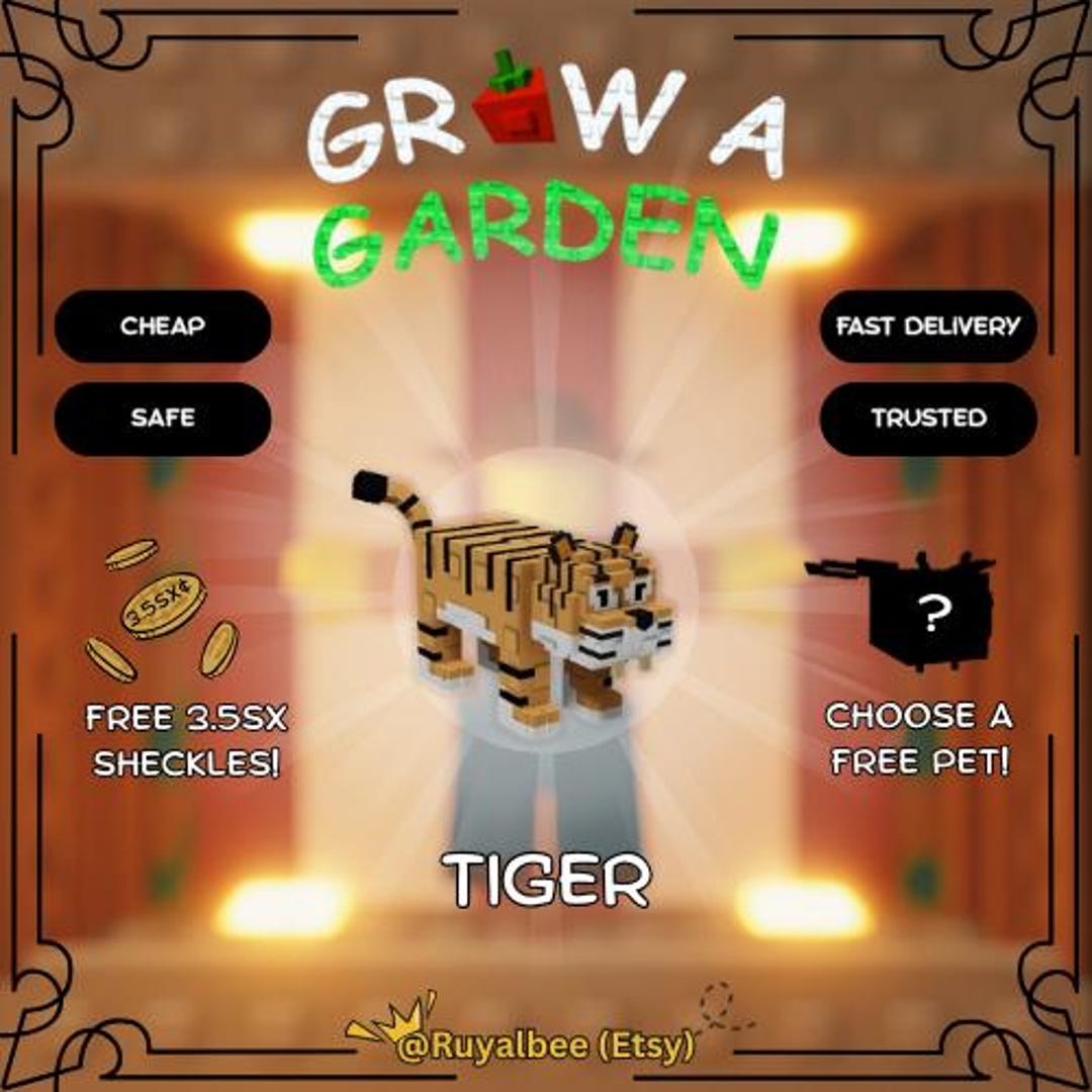 Tiger Roblox Grow A Garden Cheap Fast Delivery Freebies Etsy Il Kv5f 