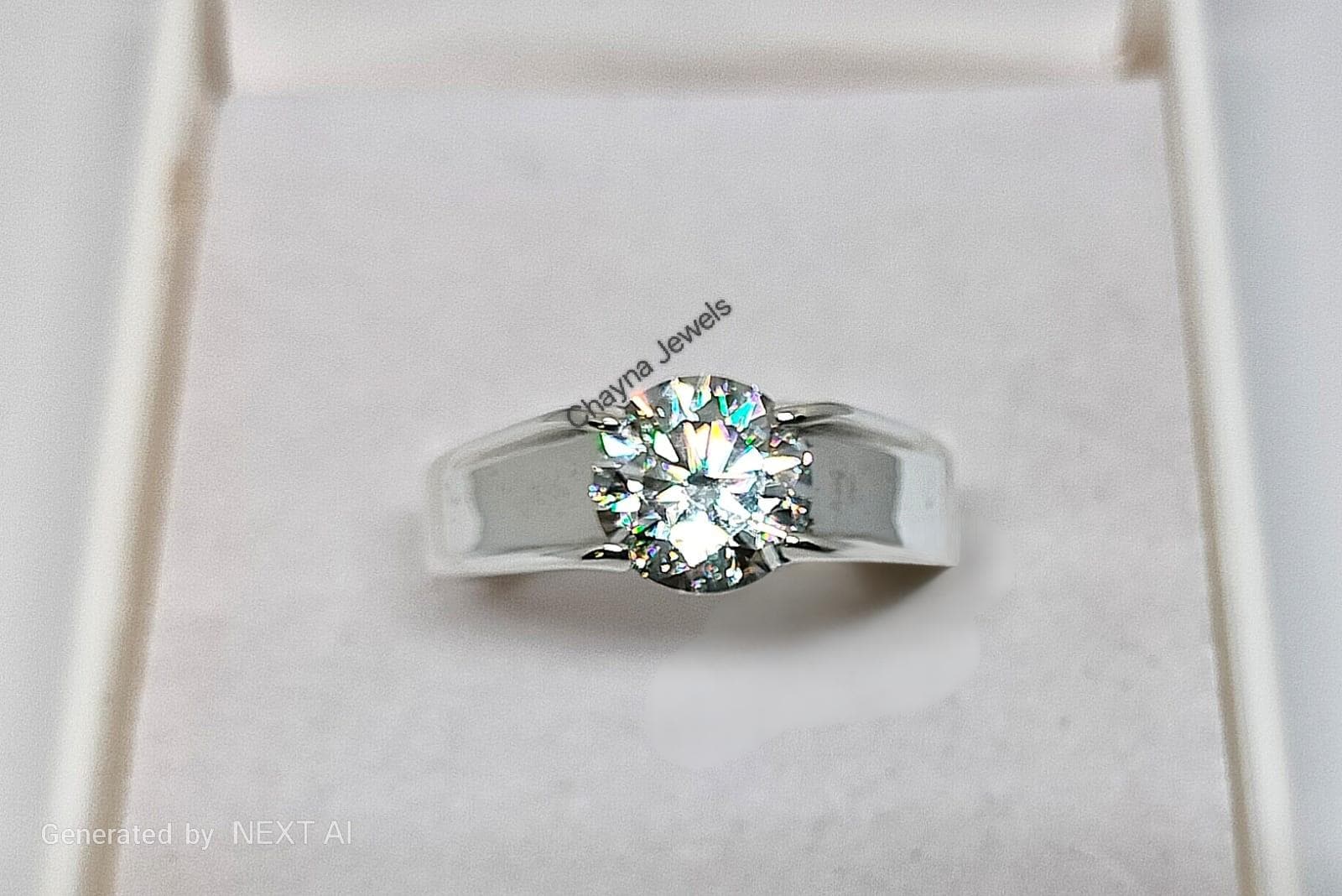 Moissanite Men's Solitaire Ring, Solid 925 Sterling Silver Round Cut…