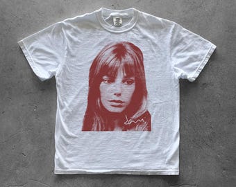 ジェーン・バーキン グラフィックTシャツ：レトロユニセックス