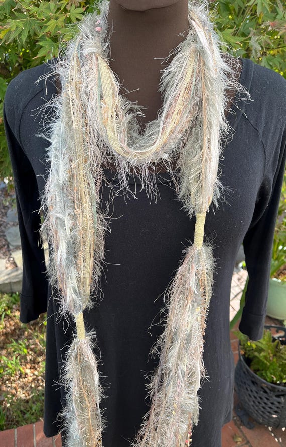 Long Skinny Scarf Belt Loop Skinny Scarf Reversible Leather Belt – Saturday Silks main image 3