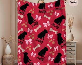 Custom English Bulldog Dog Blanket, Custom Pet Blanket, English Bulldog Gifts, New Puppy Gift, Pet Lover, Blanket Gift for English Bulldog