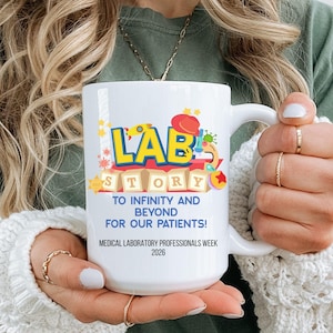 Lab Week 2026 Bulk Gift Idea, Lab Week Ceramic Coffee Cup, Lab Story Gift for Lab Tech, Microbiology, Phlebotomist, Lab Assistant, MLS