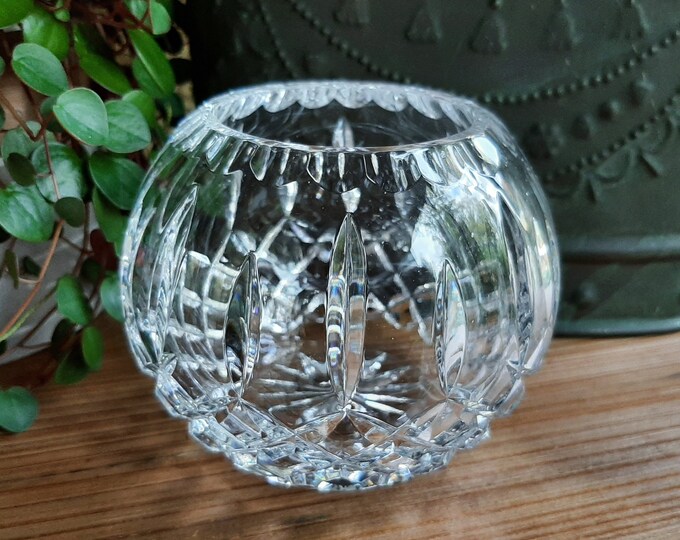 Ofnah Crystal Round Ball Vase. Vintage Cut Lead Crystal Rose Etsy
