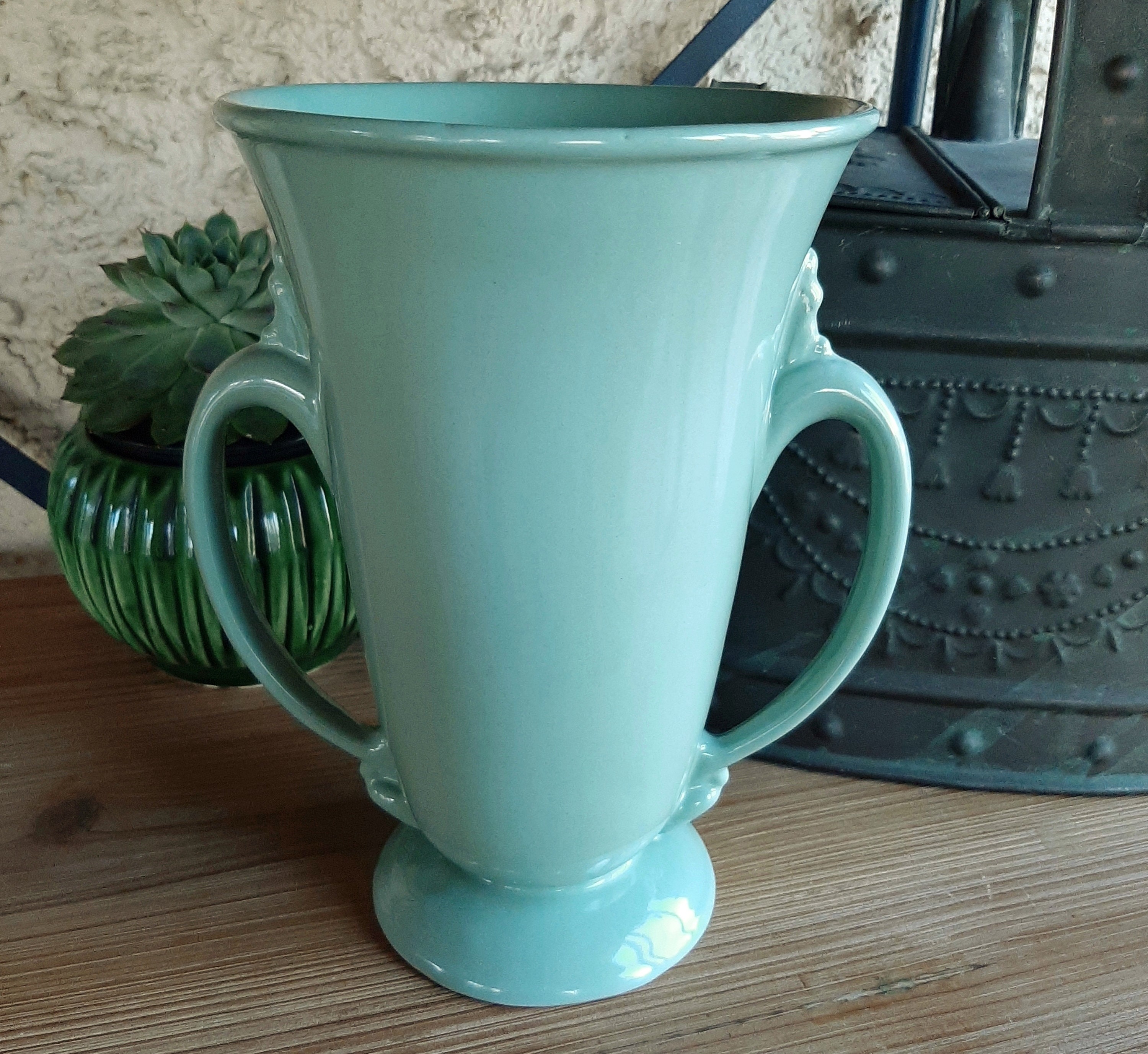 Green Abingdon Pottery Vase. Vintage 1940s. Large Tall Urn | Etsy