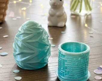 3D Printed Fillable Easter Egg Puzzle – Hidden Compartment Maze Egg
