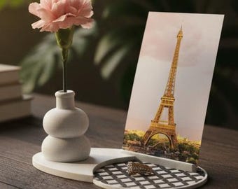 Minimalist 3D Printed Photo Holder & Jewelry Tray