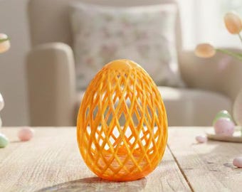 3D Printed Fillable Lattice Easter Egg - Minimalist Easter Basket Filler - Unique Holiday Table Centerpiece