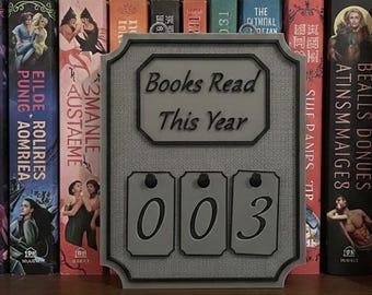 Yearly Book Tracker Sign - 3-Digit Reading Goal Counter