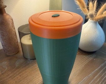 3D Printed Dual Compartment Seed and Snack Holder with Lid | Portable Sunflower Seed Cup for Car and Home