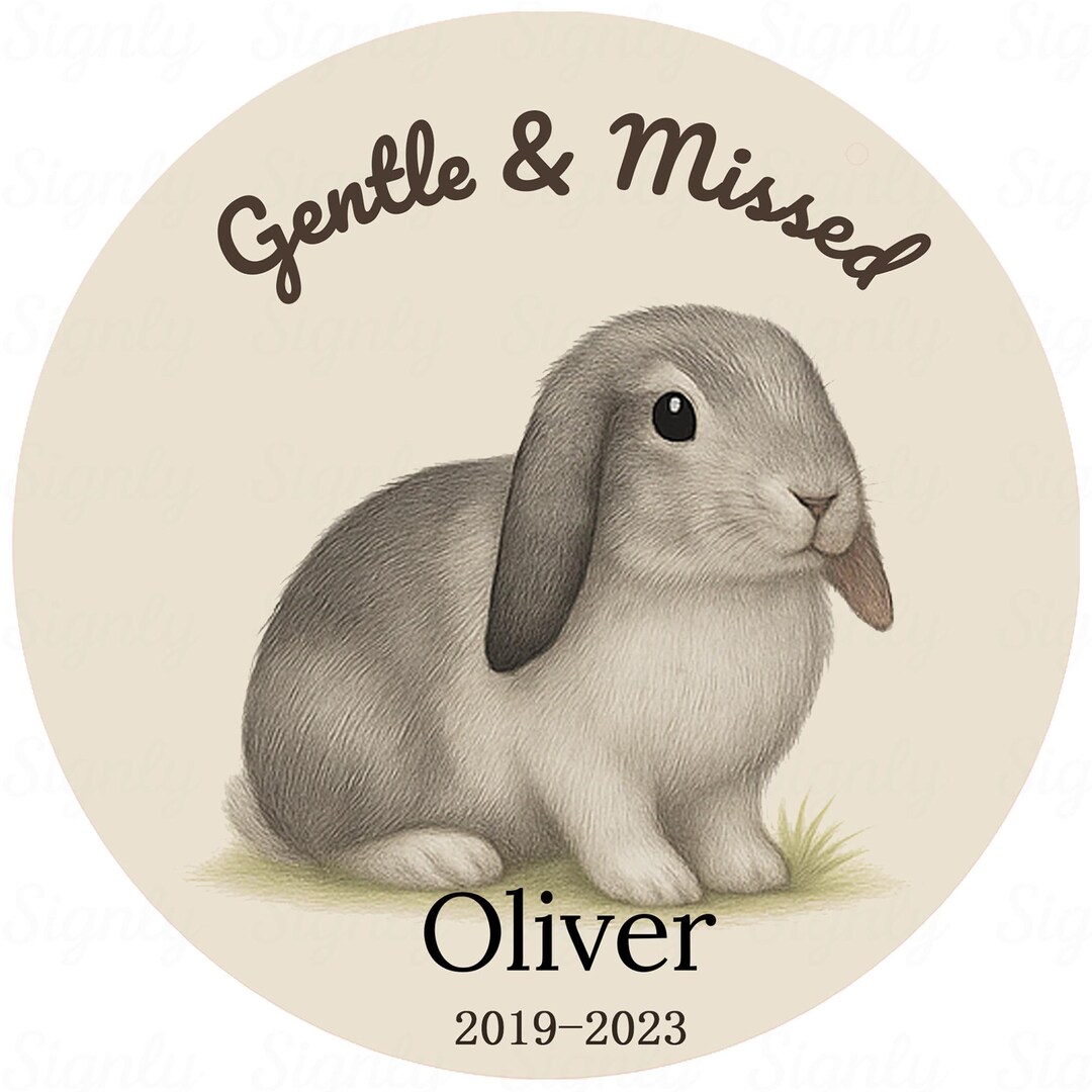 Rabbit Memorial Plaque – Personalized Pet Loss Gift – Gentle Bunny ...