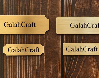 Placa de latón personalizada, placa de nombre, placa de latón grabada, placas de nombre doradas, placas de título para conmemoraciones, etiquetas de nombre, placa de identificación adhesiva