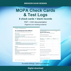 MOPA Recordkeeping Kit, 8 Check Cards and CSV Logs for xTool F2 Ultra