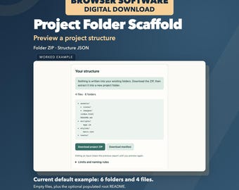 Project Folder Structure Generator, Offline Folder ZIPs and JSON Manifests for Mac and Windows