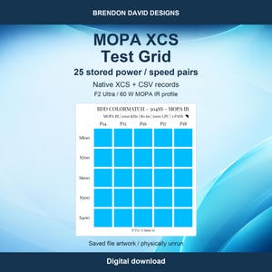 MOPA Color Test Grid XCS File for xTool F2 Ultra, 25-Cell Power and Speed Sweep