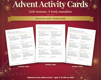 Advent Calendar Printable: 24 Activity Cards for Family Christmas