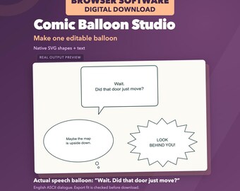Comic Speech Bubble Maker: Four Editable SVG Balloon Types for Mac and Windows