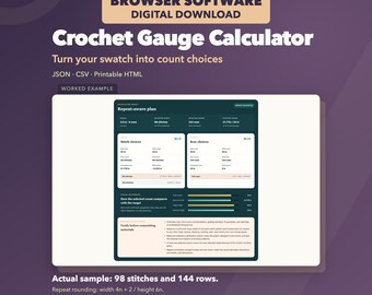 Crochet Gauge Calculator: Offline Stitch & Row Planning for Mac Chrome