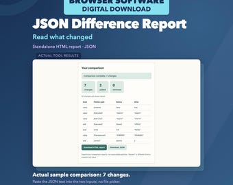 Offline JSON Diff Tool with HTML Reports and Structural Change Lists