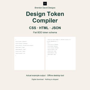 Design-Token-Compiler, Farb- und Abstands-Tokens in CSS-Variablen umwandeln, Offline-Tool