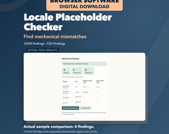 JSON Locale Placeholder Checker, Offline Key and Token Comparison