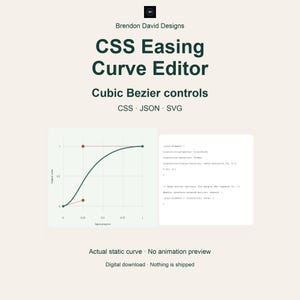 CSS Easing Curve Editor, Cubic Bezier Tool for Animation Timing, Export CSS and SVG