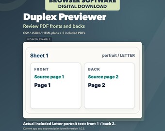 Offline Duplex PDF Previewer for Mac Chrome, Front and Back Page Order Checker