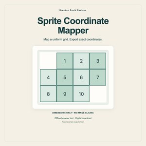 Sprite Coordinate Mapper, Offline Browser Utility for Sprite Workflows