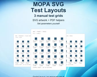 MOPA Test Grid SVG Pack, 3 Manual Layouts for xTool F2 Ultra