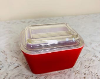 Vintage Pyrex Primary Red Fridgie