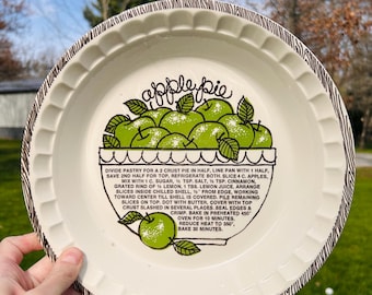 Vintage Apple Pie Recipe Dish