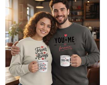 Dynamic Duo Set, Valentine Day Matching Sweater and Mug, You Love Me, Forever & Always