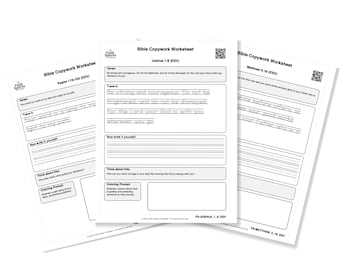 Bible Worksheets for Kids | ESV Cursive Handwriting Practice | Christian Homeschool Copywork PDF (30 Pages)