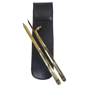 Brass Drafting Divider Set, 8 Inch Compass, with Leather Cover