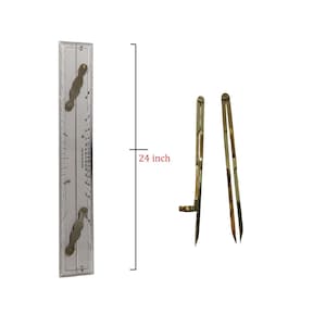 Marine Navigation Kit, 24" Parallel Ruler, Brass Divider Compass