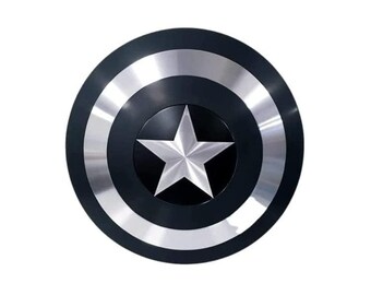 Black Captain Shield, 22-Inch Mild Steel Cosplay Shield