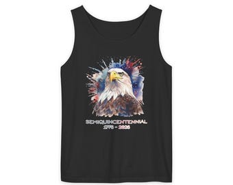 Semiquincentennial tanktop adelaar | 1776-2026 America 250-tank | Comfortkleuren 9360 | Patriottische unisex tanktop