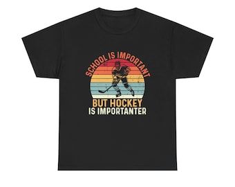 Grappig hockeyshirt: school is Importanter - retro T-shirt met print