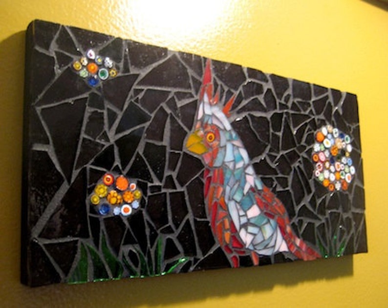 Cardinal Mosaic Art Wall Panel Etsy