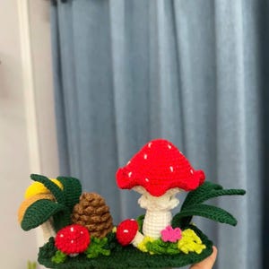 Mushroom Forest - critter stitch crochet pattern / amigurumi/ Pinecone & Nature Scene PDF Tutorial