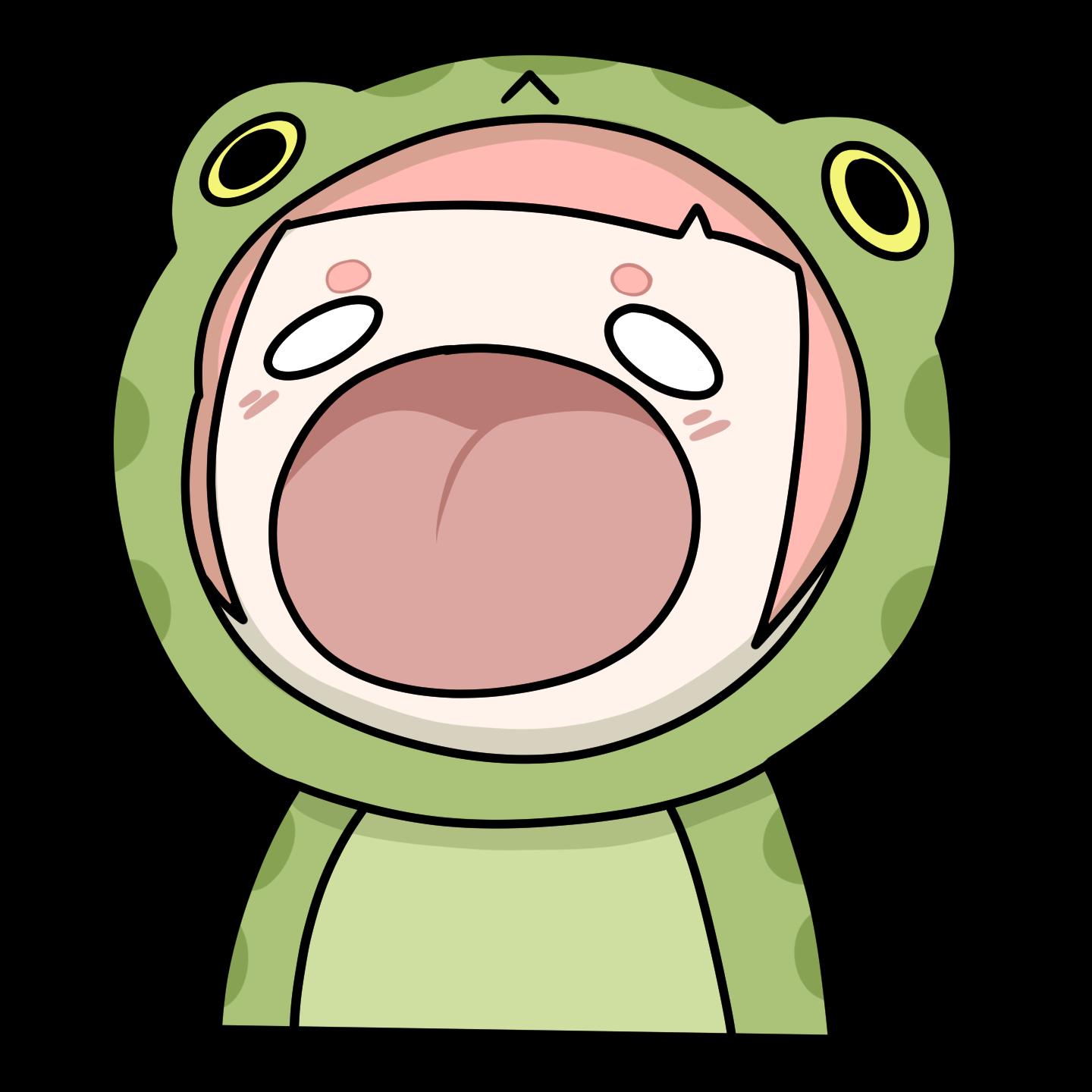 Chibi Frog Pngtuber Assets | 4 Emotions, Mouth Open/closed (digital ...
