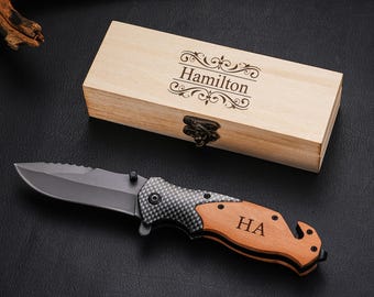 Couteau personnalisé, couteau de poche gravé pour mari, couteau personnalisé pour papa, couteau de chasse, cadeau d'anniversaire, cadeau pour témoin de mariage, couteau de poche