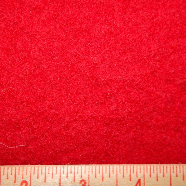 felted wool boucle fabric deep red dark red 8 in X 8 in needle craft supply felt penny rug making heather primitive craft supply texture